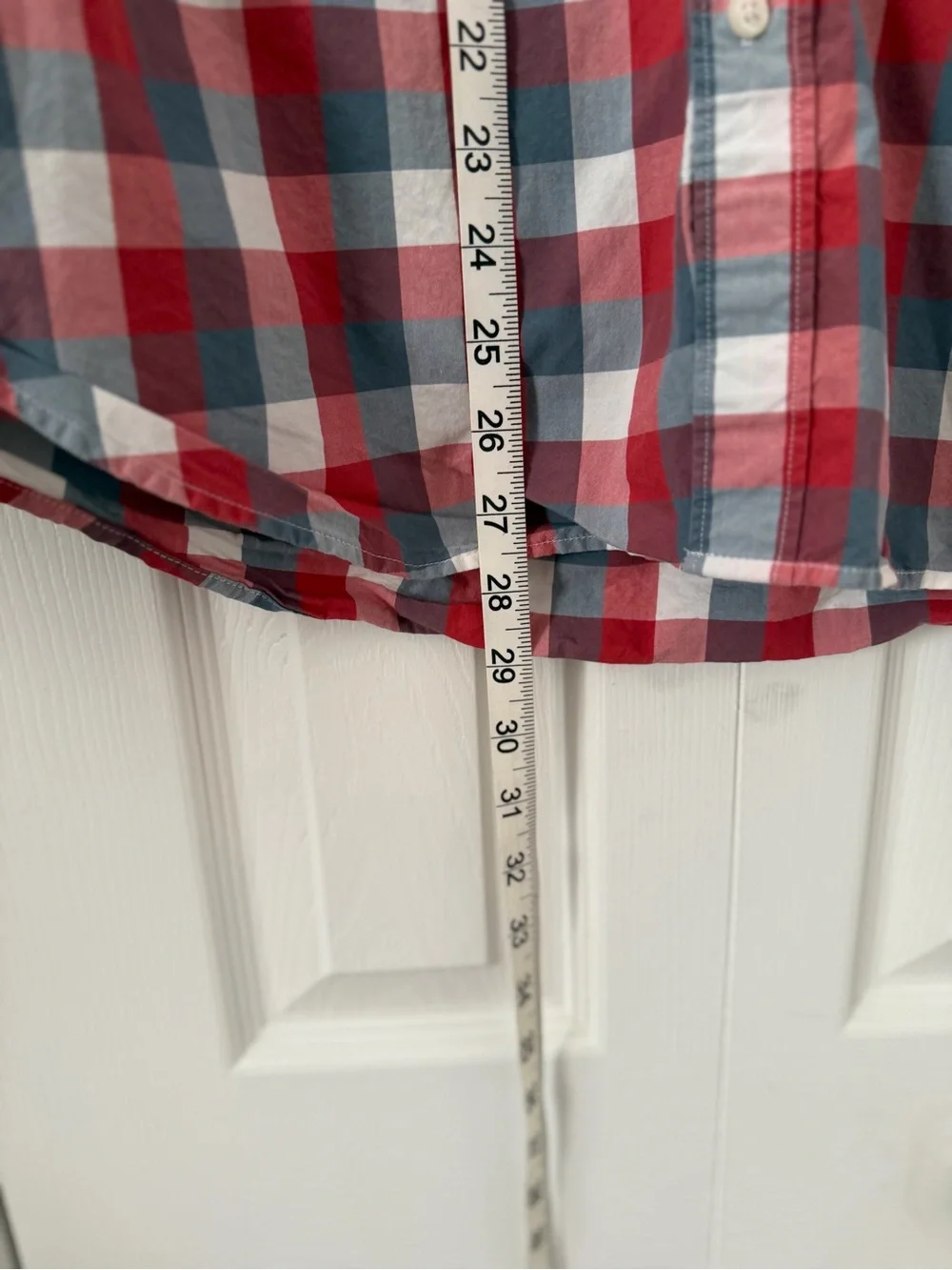 J.Crew Slim Secret Wash Plaid Button Down Shirt Men’s Medium Red Blue Cotton